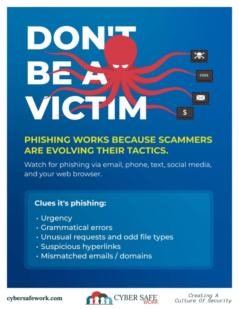Free cyber security poster - don't be a phishing victim