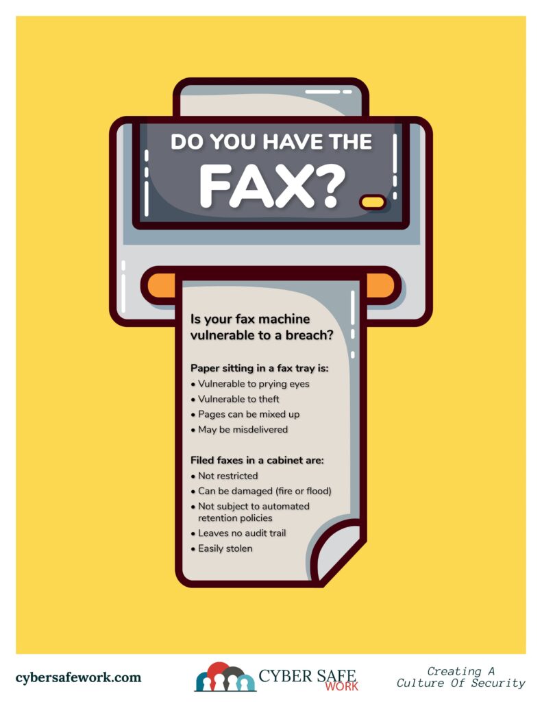 Do you have the fax? Fax safety cyber security poster March 2020