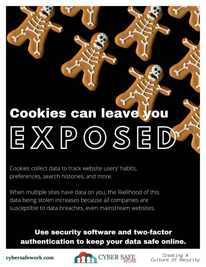Cookies can leave you exposed free cyber security poster
