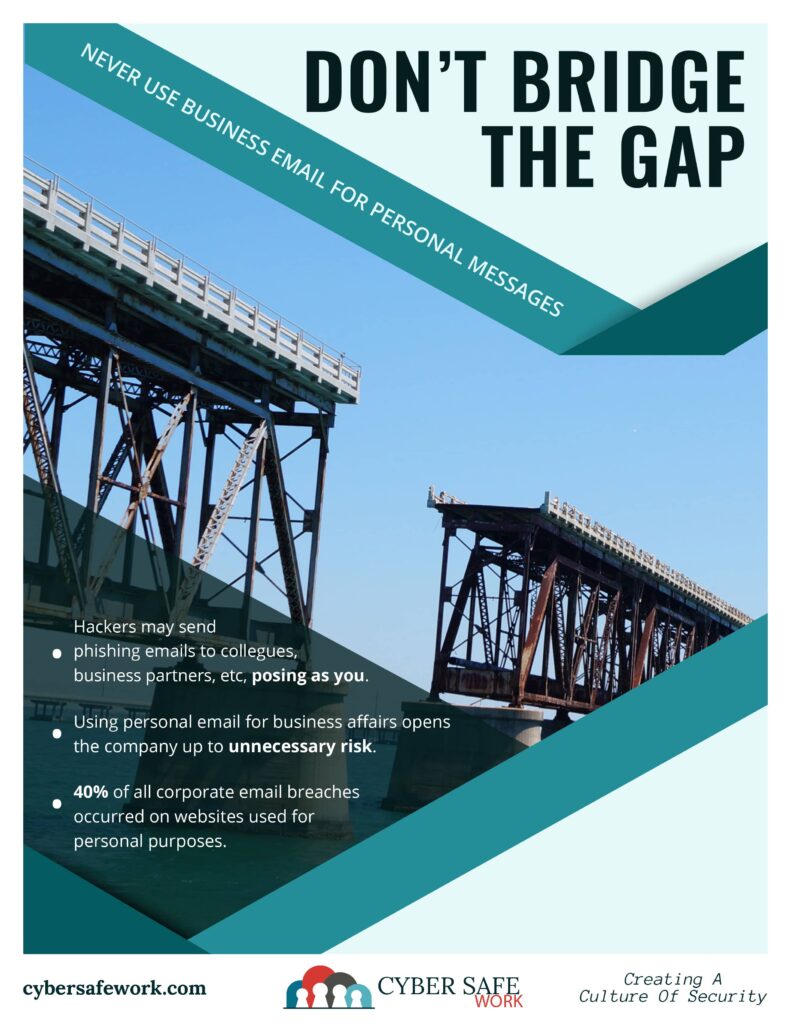 Don't use personal email for business free cyber security poster