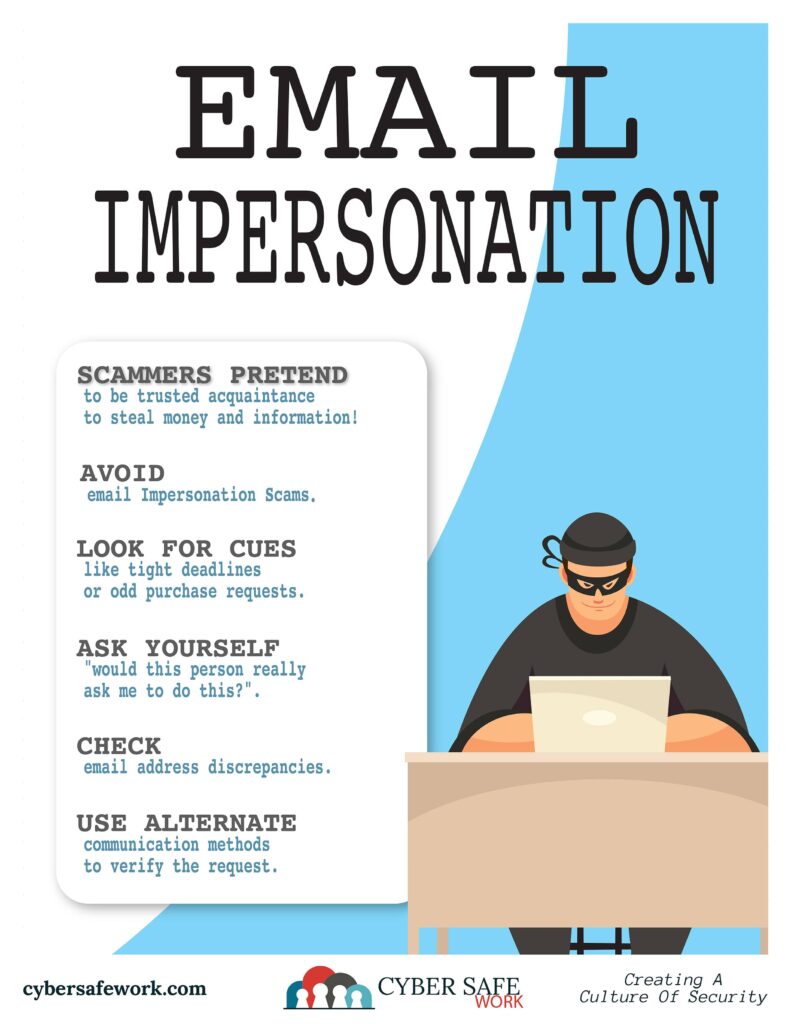 Scammer impersonate people you know free cyber security poster