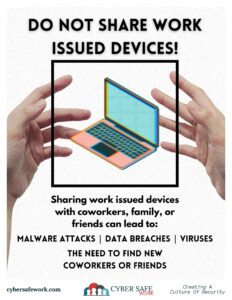 Don't share work issued devices free cyber security poster